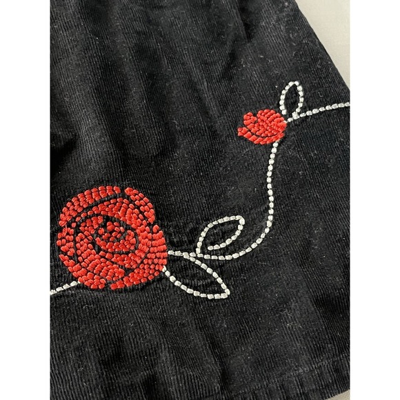 Healthtex Girls Sz 5T Corduroy Jumper/ Dress Embroidered Red Roses Country Boho - Picture 5 of 8